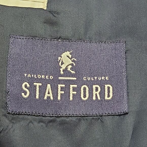 Stafford Blazer Mens 50 Short Classic Fit Wool Blend Travel Suit Jacket - Picture 5 of 10